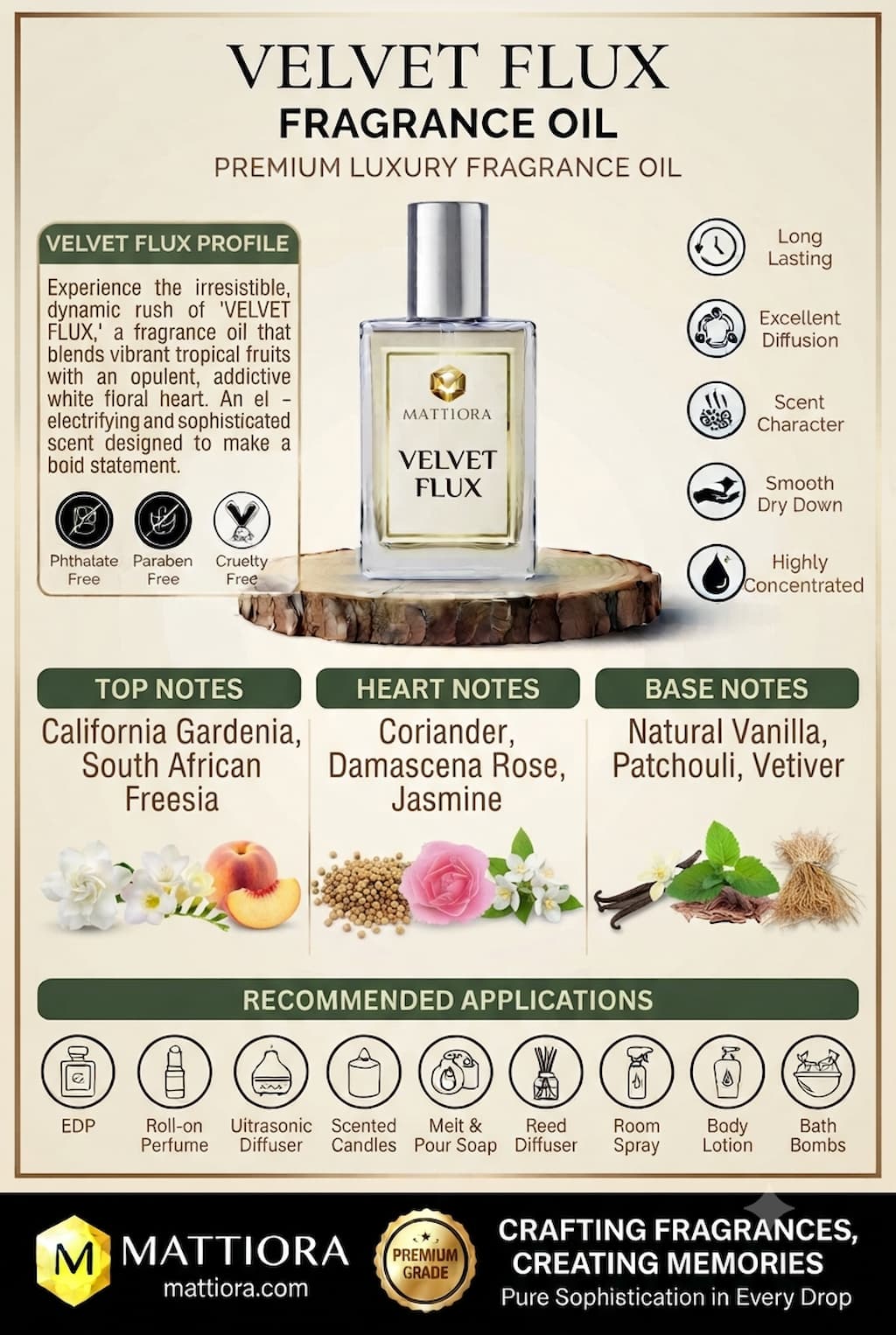 Velvet Flux Premium Chypre Fruity Fragrance Oil | Mattiora • Premium Inspired Fragrance Oils