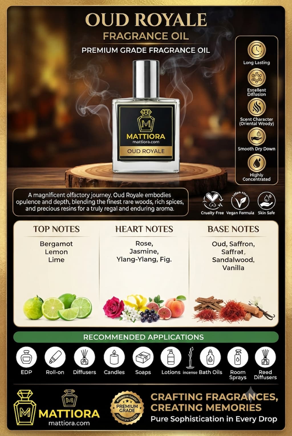 Oud Royale Premium Oriental Woody Fragrance Oil | Mattiora• Premium Inspired Fragrance Oils