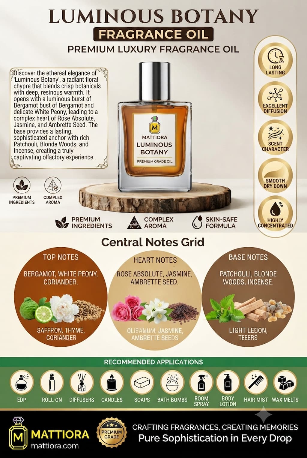 Luminous Botany Premium Floral Chypre Fragrance Oil | Mattiora • Premium Inspired Fragrance Oils